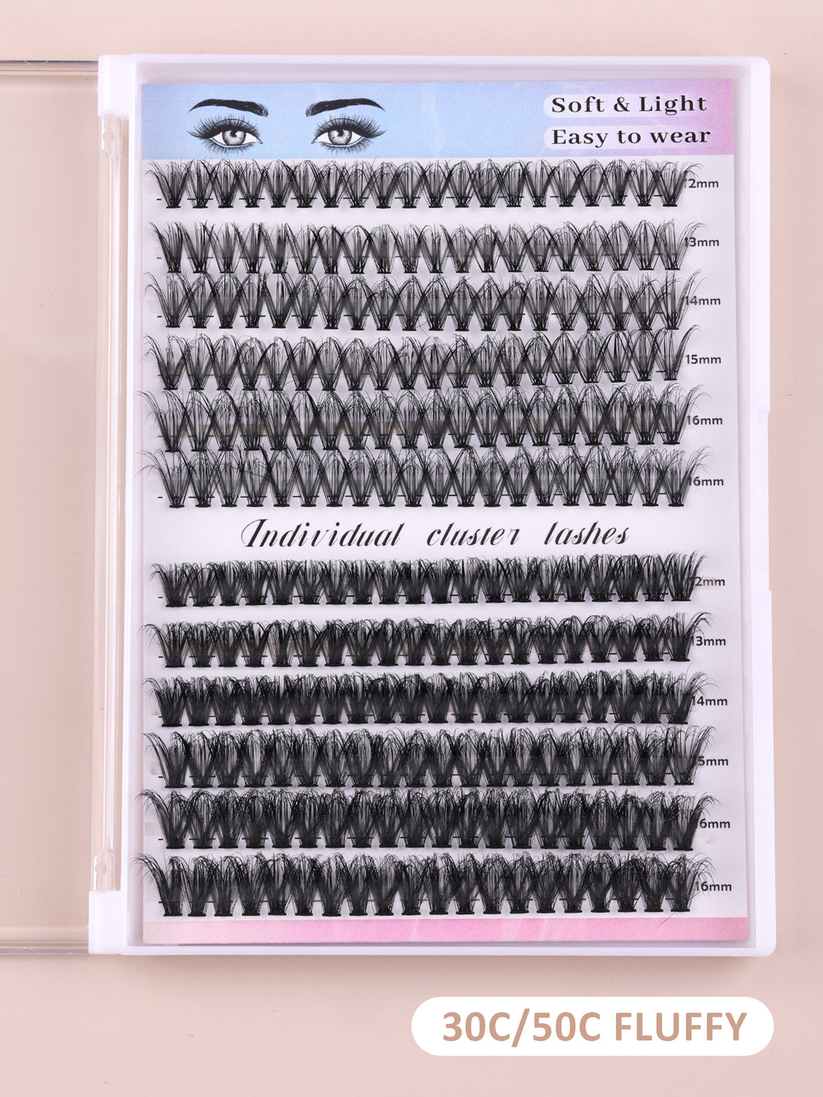 DIY-SET 30C/50C FLLUFFY SEGEMENTED EYELASHES Individual Cluster Lashes