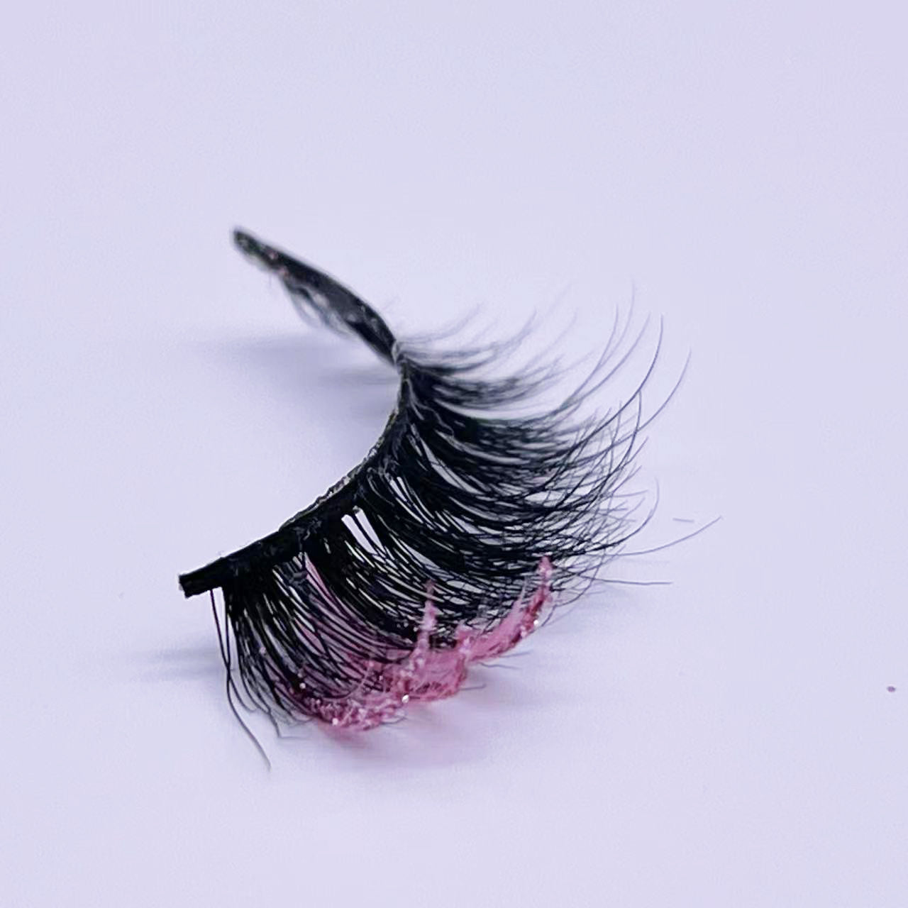 GLITTER MINK HAIR EYELASH WITH WISPY CLUSTERS 15MM M493-9CS