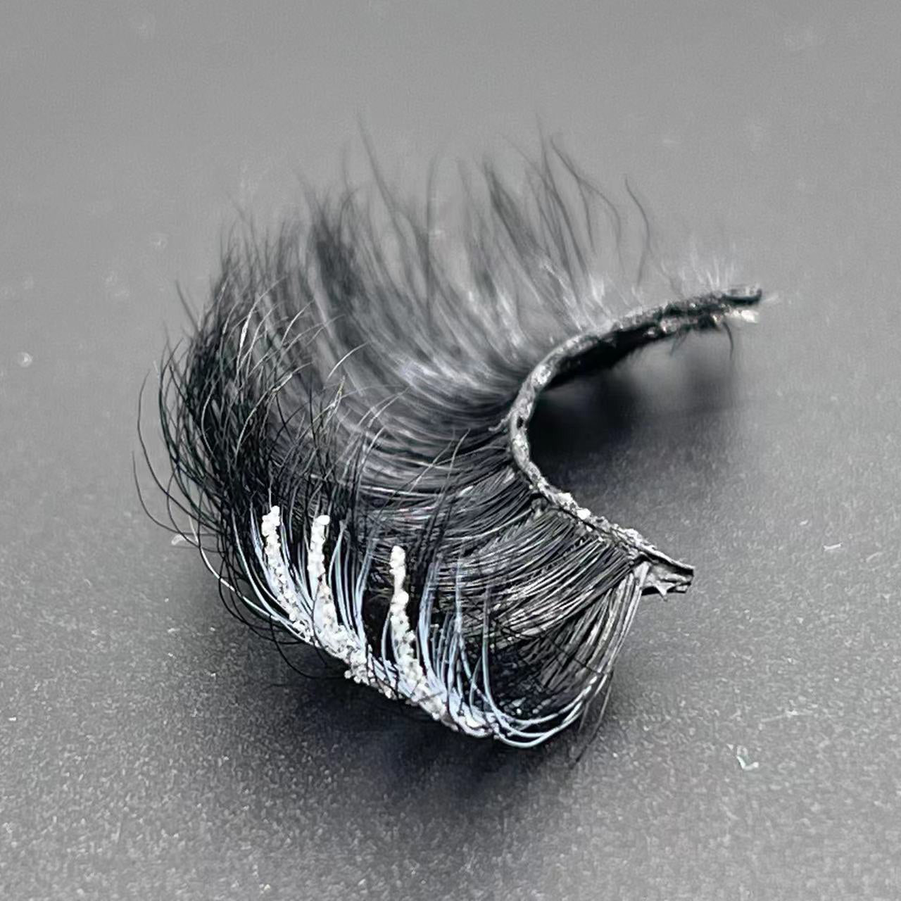 GLITTER MINK HAIR EYELASH WITH WISPY CLUSTERS 25MM 609A-8CS