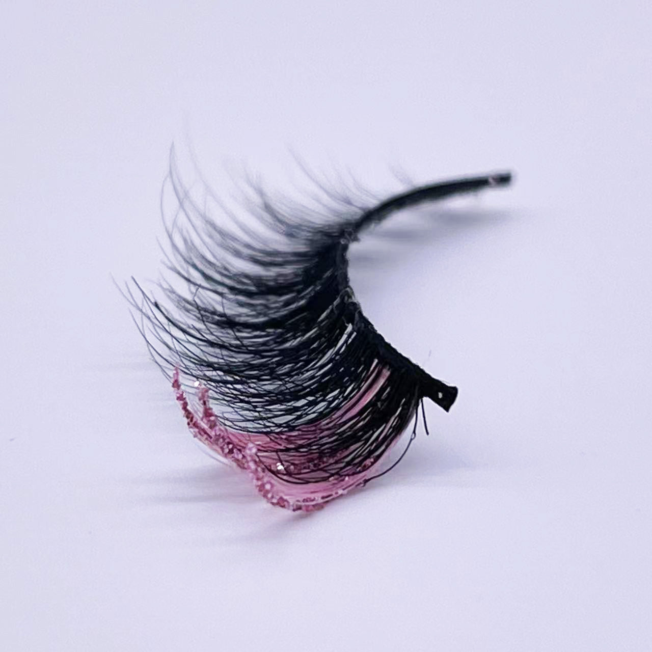 GLITTER MINK HAIR EYELASH WITH WISPY CLUSTERS 15MM M493-9CS