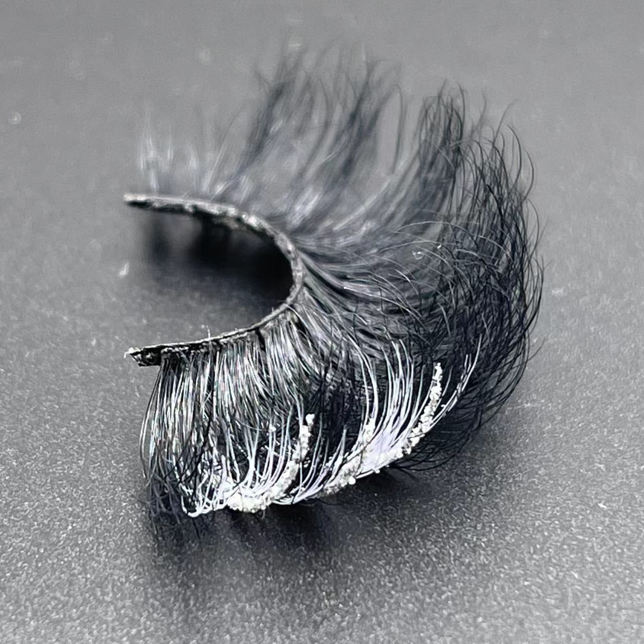 GLITTER MINK HAIR EYELASH WITH WISPY CLUSTERS 25MM 609A-8CS