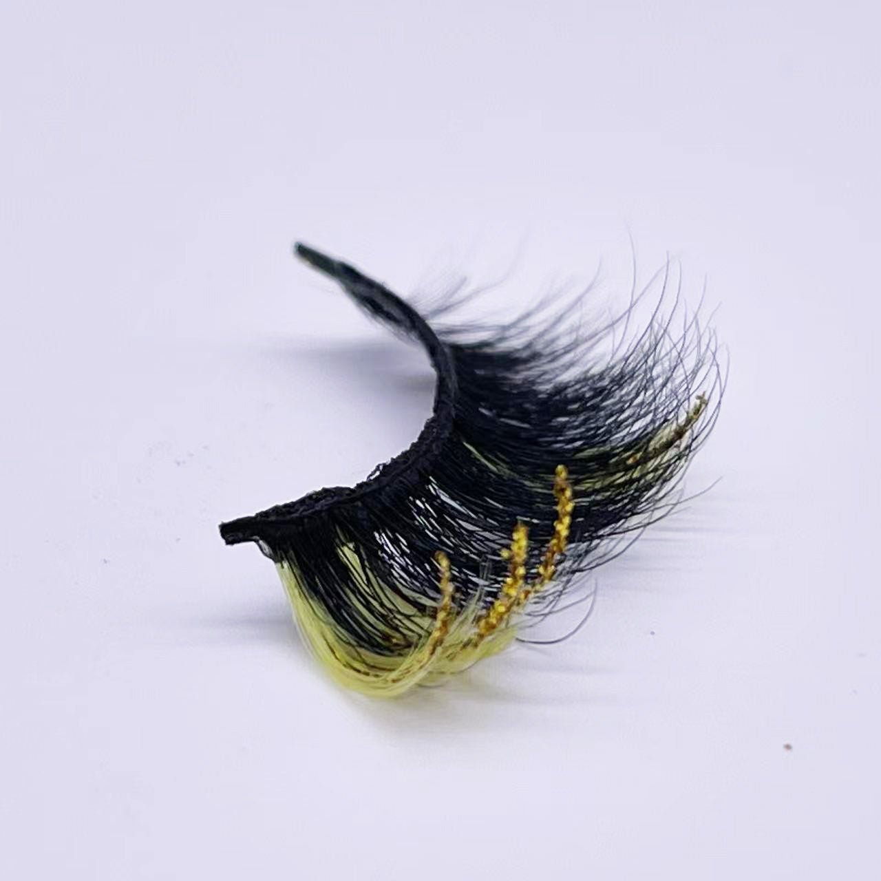 GLITTER MINK HAIR EYELASH WITH WISPY CLUSTERS 15MM M567-12CS