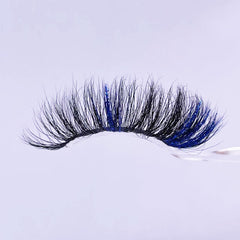 GLITTER MINK HAIR EYELASH WITH WISPY CLUSTERS 25MM 611A-112CS