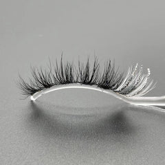 GLITTER MINK HAIR EYELASH WITH WISPY CLUSTERS 15MM M644-8CS