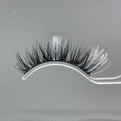 GLITTER MINK HAIR EYELASH WITH WISPY CLUSTERS 15MM M619-82CS