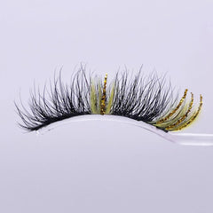 GLITTER MINK HAIR EYELASH WITH WISPY CLUSTERS 15MM M567-12CS