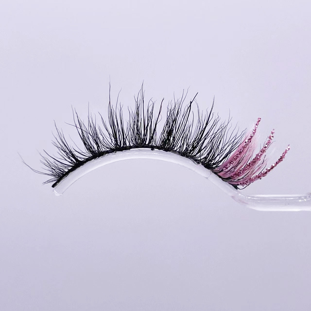 GLITTER MINK HAIR EYELASH WITH WISPY CLUSTERS 15MM M493-9CS