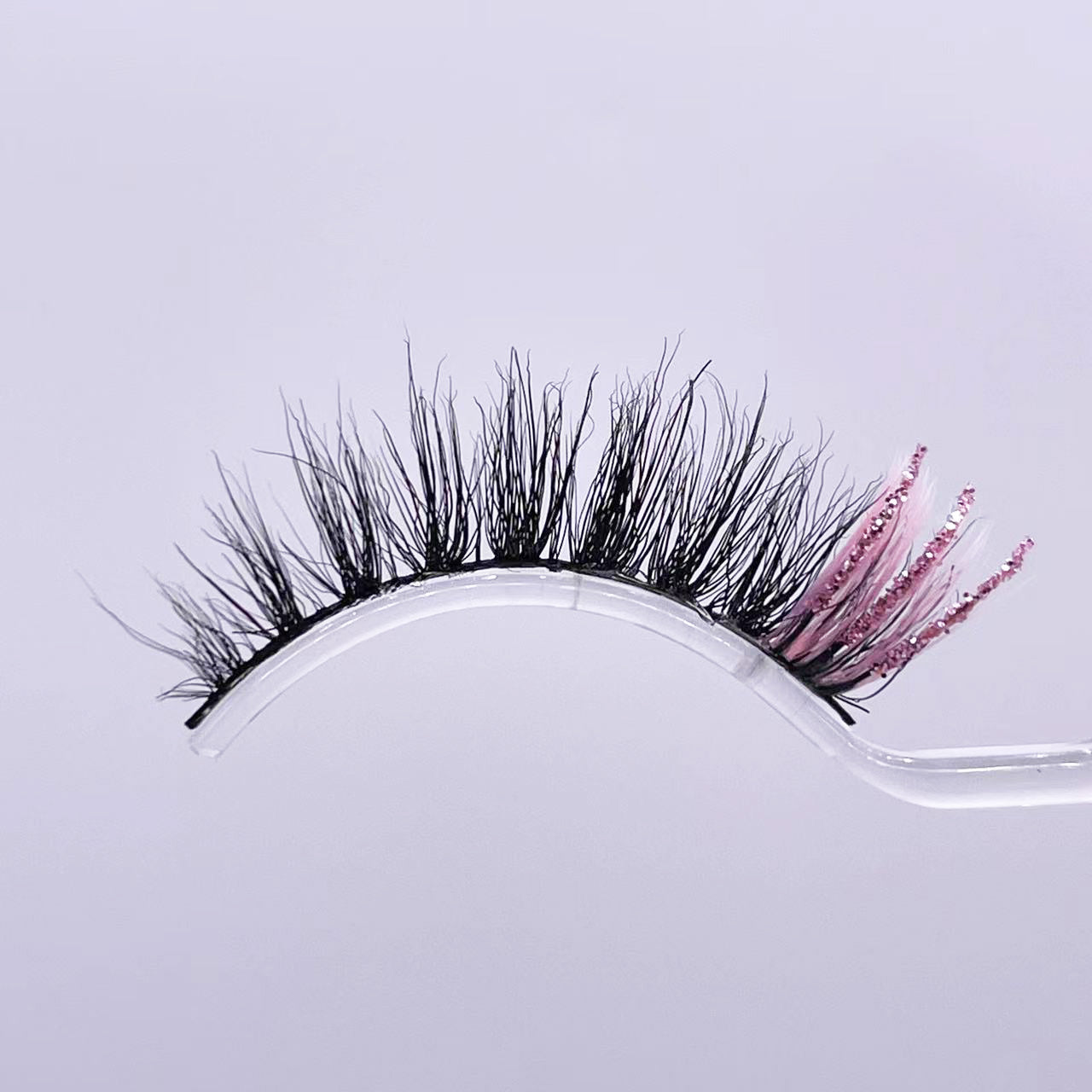 GLITTER MINK HAIR EYELASH WITH WISPY CLUSTERS 15MM M493-9CS