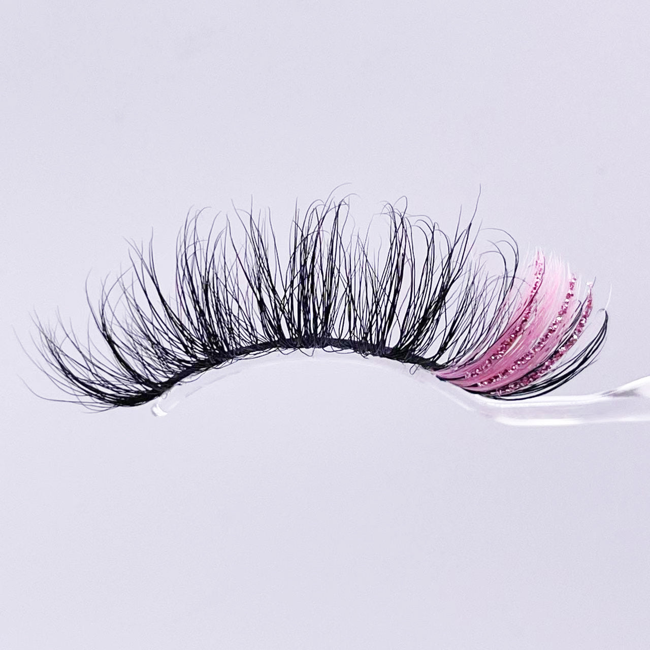 GLITTER MINK HAIR EYELASH WITH WISPY CLUSTERS 25MM 57A-9CS