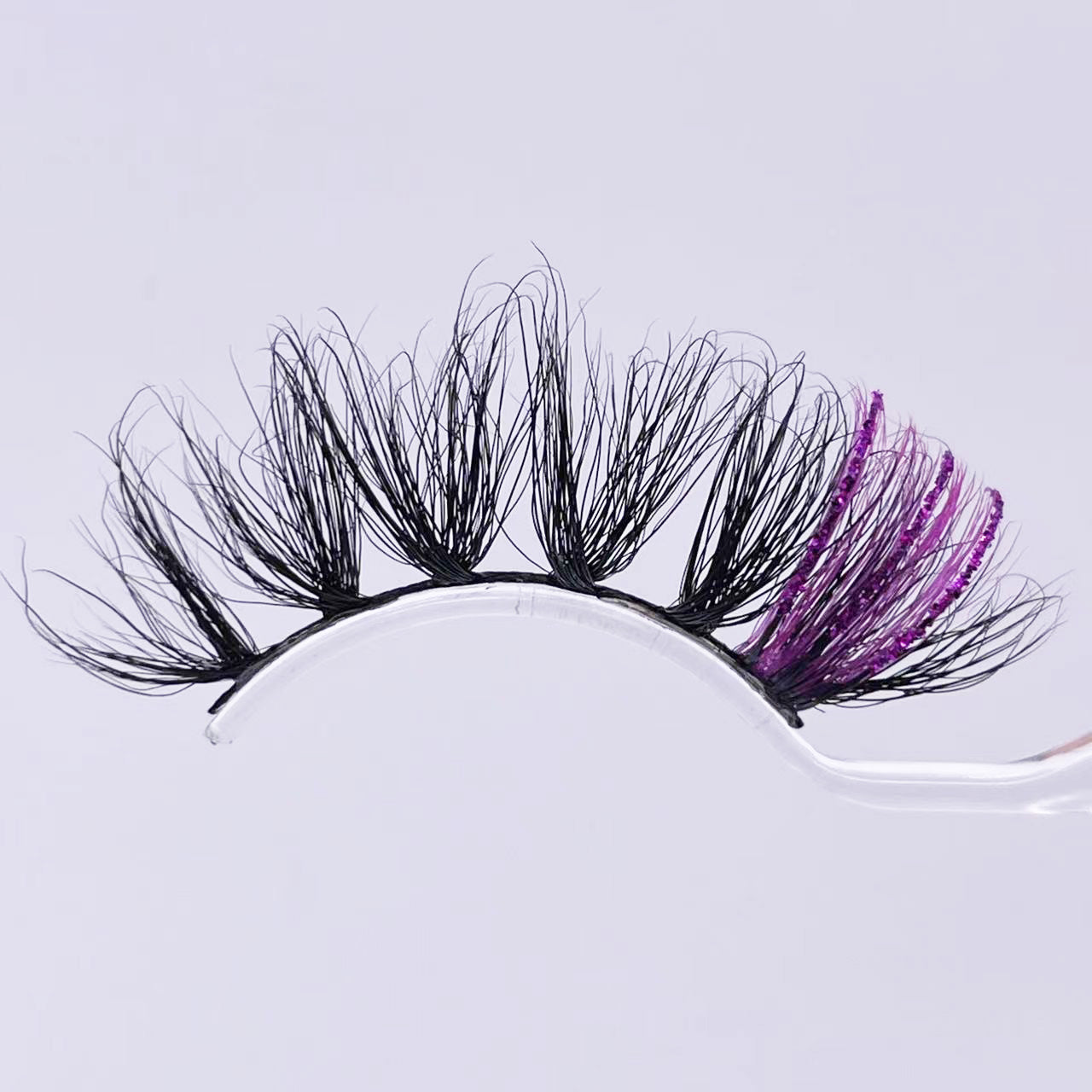 GLITTER MINK HAIR EYELASH WITH WISPY CLUSTERS 25MM 8A-6CS