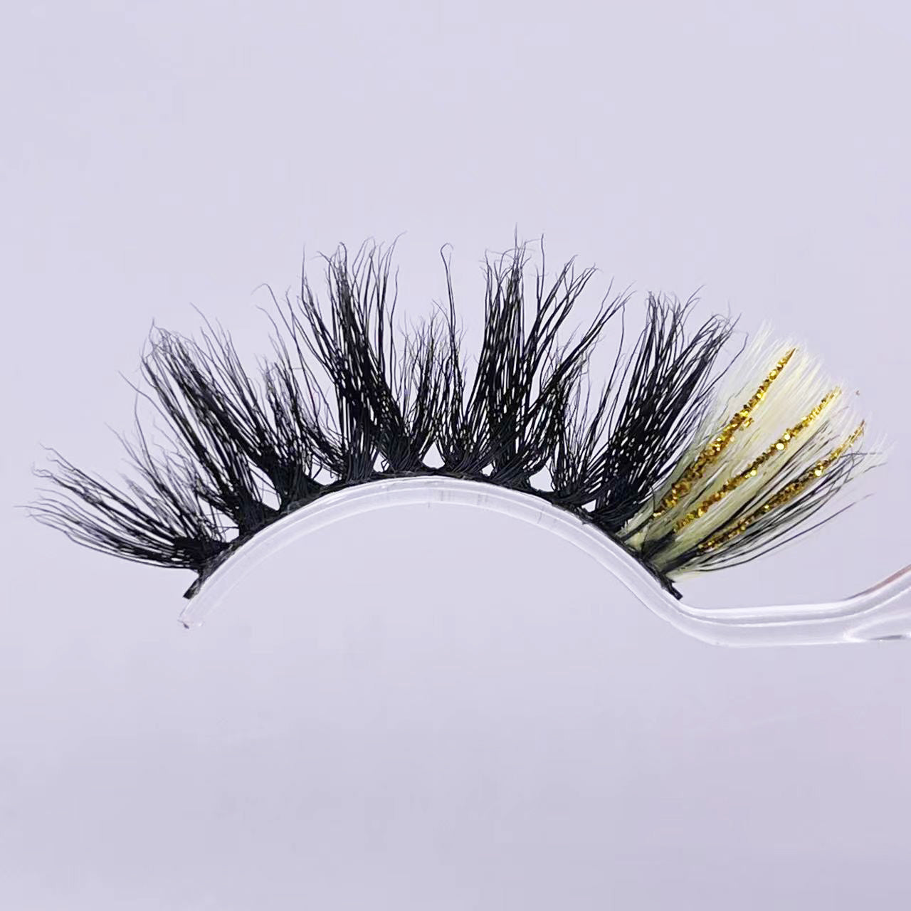 GLITTER MINK HAIR EYELASH WITH WISPY CLUSTERS 25MM 45A-1CS