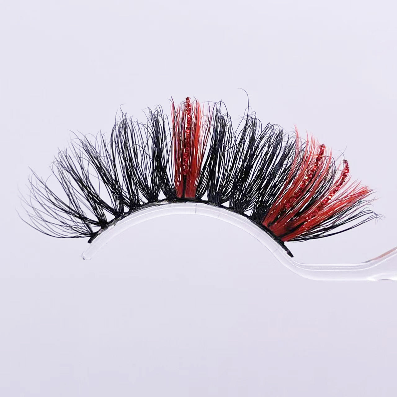 GLITTER MINK HAIR EYELASH WITH WISPY CLUSTERS 25MM 611A-132CS