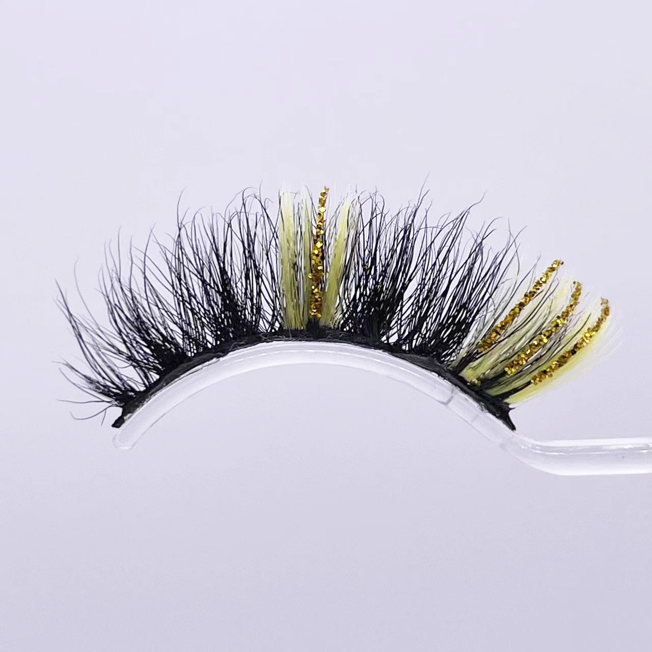 GLITTER MINK HAIR EYELASH WITH WISPY CLUSTERS 15MM M567-12CS