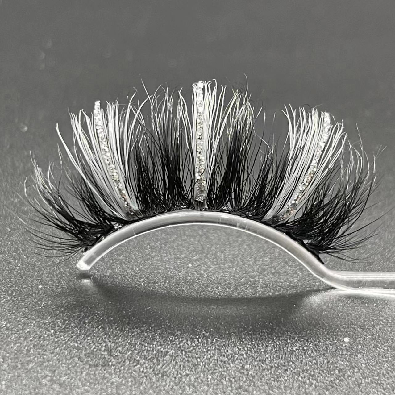 GLITTER MINK HAIR EYELASH WITH WISPY CLUSTERS 25MM 56A-888CS