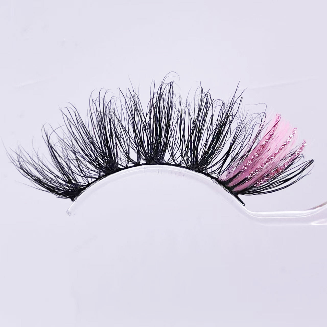 GLITTER MINK HAIR EYELASH WITH WISPY CLUSTERS 25MM 57A-9CS